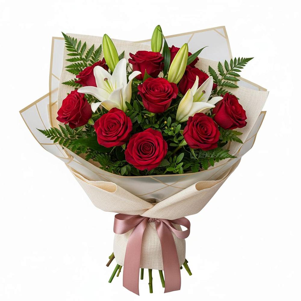 Букет цветов из: Лилии и Розы в Абинске