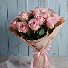 9 розовых роз в Абинске Букет цветов из:  Розы в Абинске